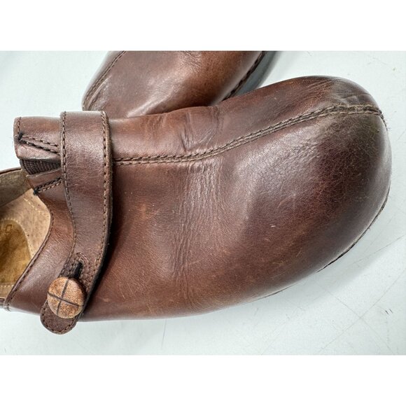 Dansko Womens Heels Leather Clogs Shoes Size 39 Brown Slip On Casual Round Toe - Picture 7 of 13